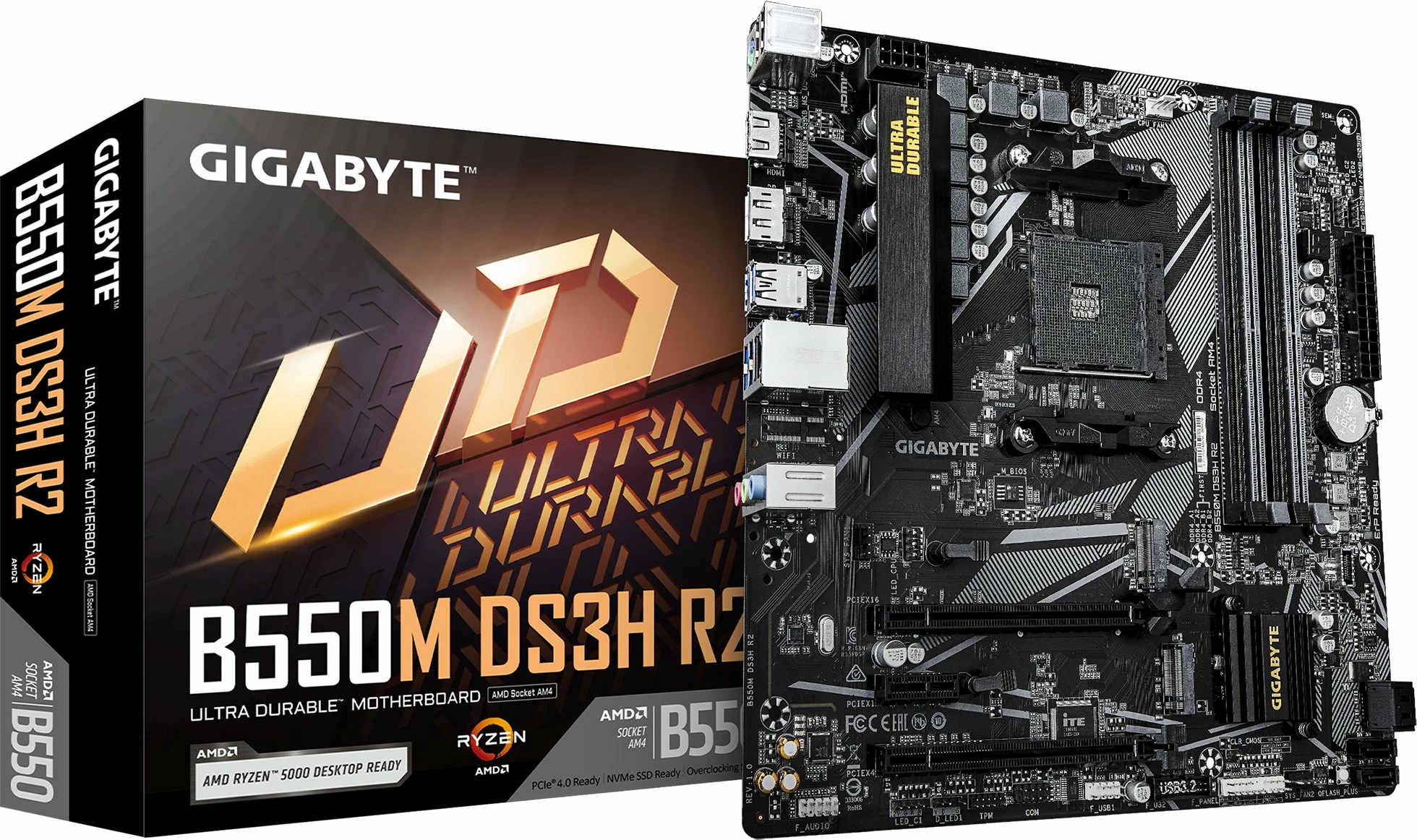 Pllakë amë Gigabyte B550M DS3H R2, Micro ATX, AM4, DDR4 deri 128GB, PCIe 4.0