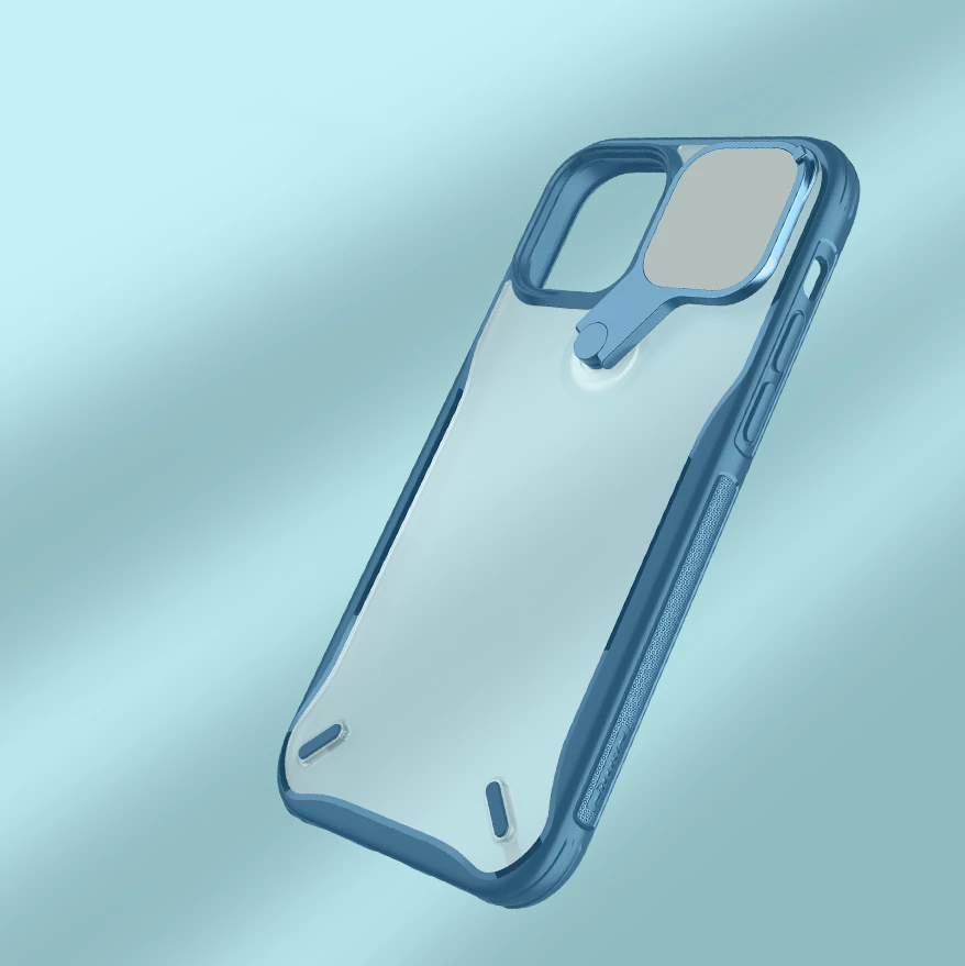 Mbështjellës Nillkin Cyclops Case për iPhone 13 Pro, me kapak kamere dhe qëndrim, i zi
