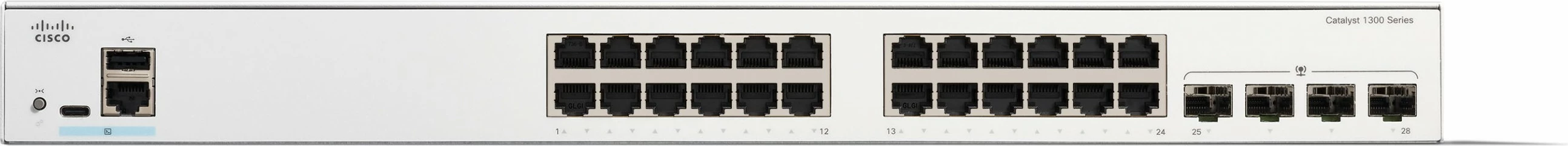 Switch Cisco Catalyst 1300-24T-4G, 24 porta GE, 4x1GE SFP, Managed, L2/L3, Gigabit Ethernet, bardhë