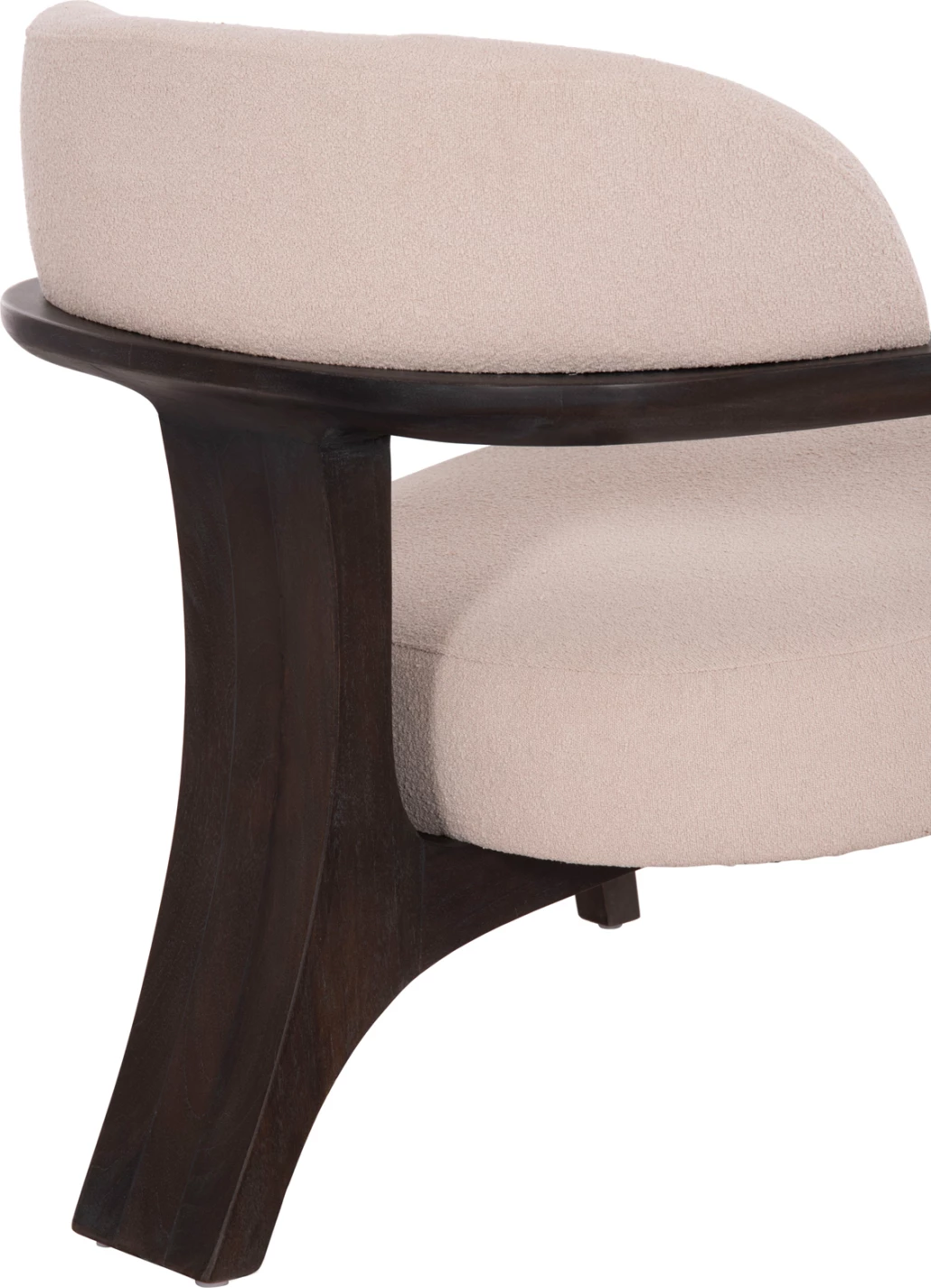 Karrige lounge TRIAD, dru tik i zi, material krem, 80.5x74x66.5cm