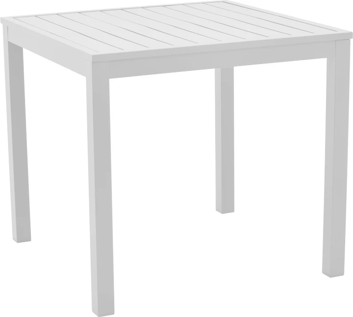 Set tavoline me karrige për terasë Kliton - Norture, alumin, ngjyrë e bardhë/natyrale, 80x80x74cm, 3 copë