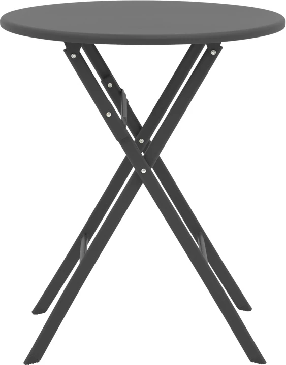 Tavolinë me karrige për terasë, metalike, ngjyrë antracit, Albero-Tade, 60x70cm