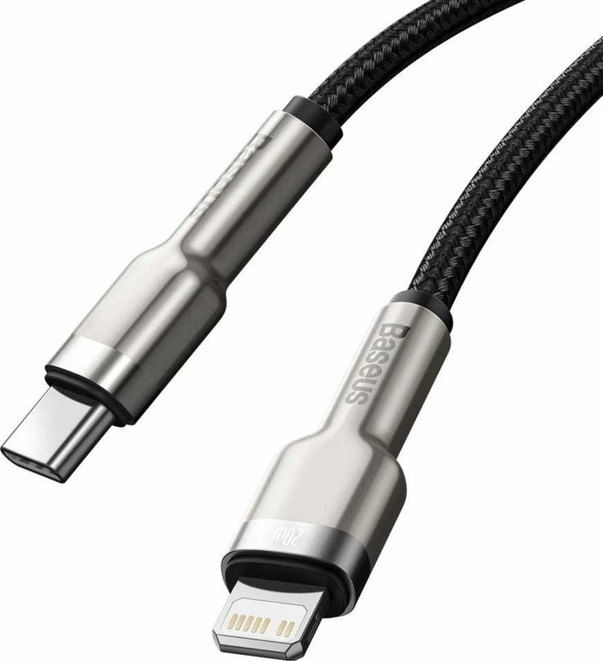 Kabl USB Baseus CATLJK-01 USB-C në Lightning 0.25 m Power Delivery 20W, e zezë, 1 copë