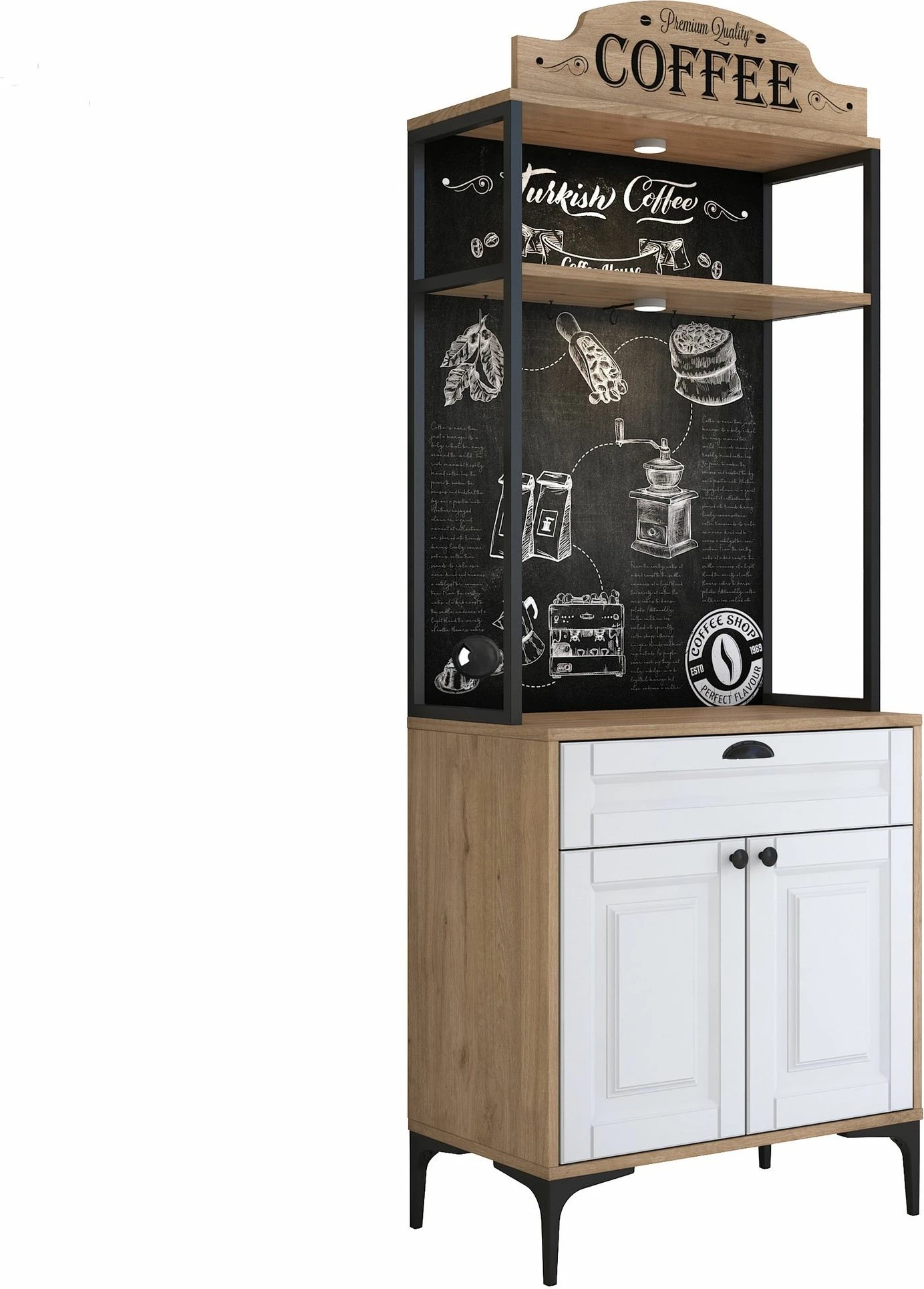 Dollap multifunksional Hanah Home, JE157 - 3123, ngjyrë arrë dhe e bardhë