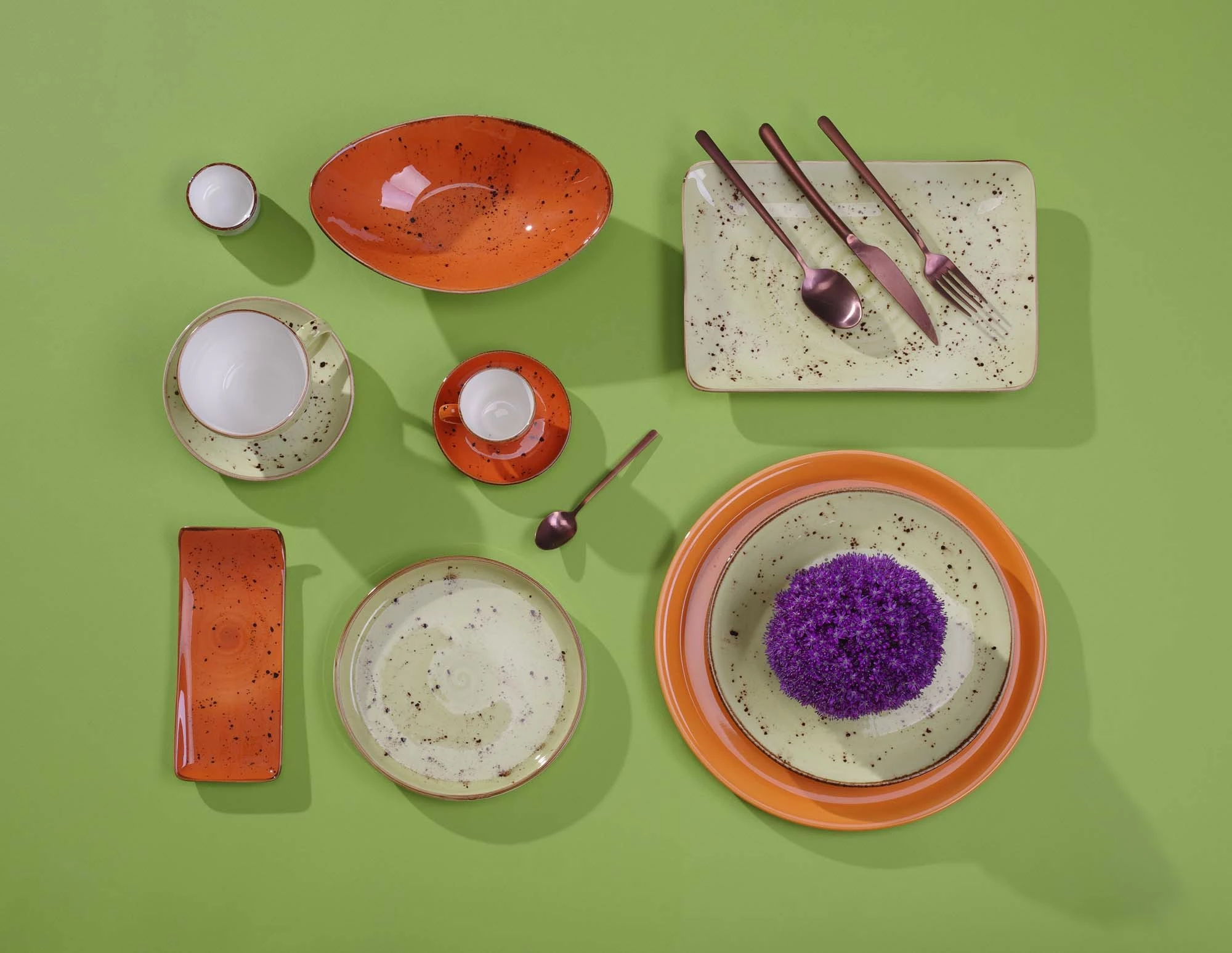 Nënfilxhan kafeje Fine Dine Dahlia, për filxhan 140 ml, Ø140 mm, set 6 copë, portokalli