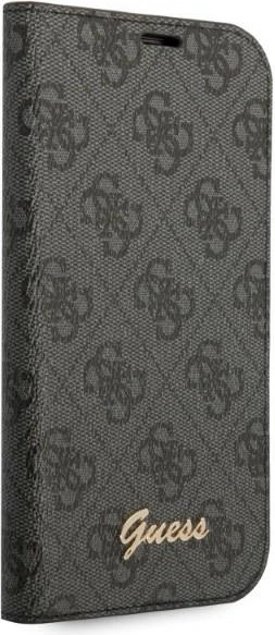 Mbështjellës Guess Bookcase 4G Vintage Gold Logo për iPhone 14, 6.1", e zezë