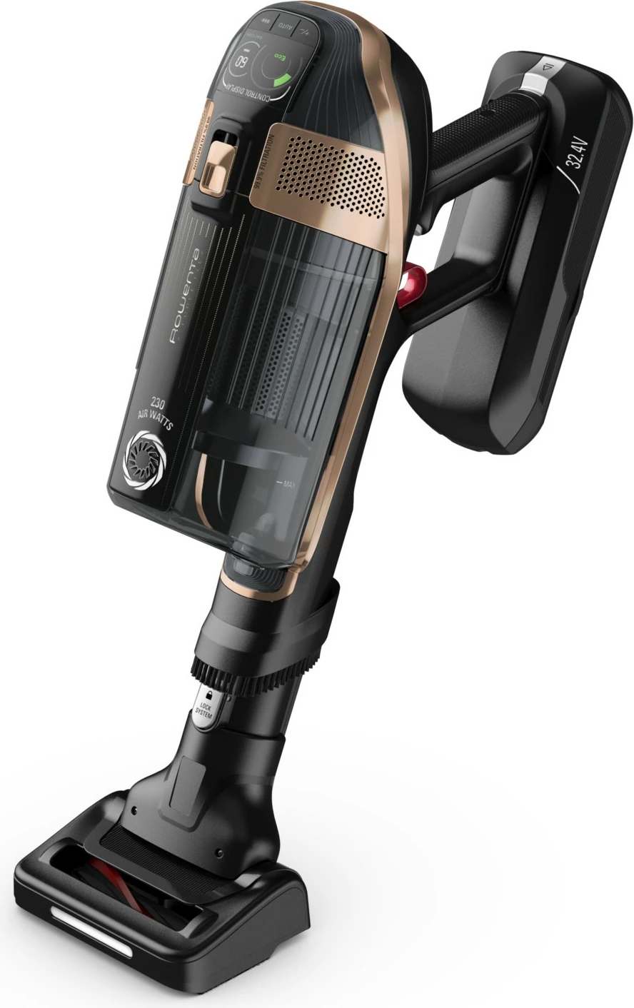 Fshesë me korrent pa kabllo Rowenta X-Force Flex 15.60 RH99F1, 0.9L, Li-Ion, e zezë/bronzi