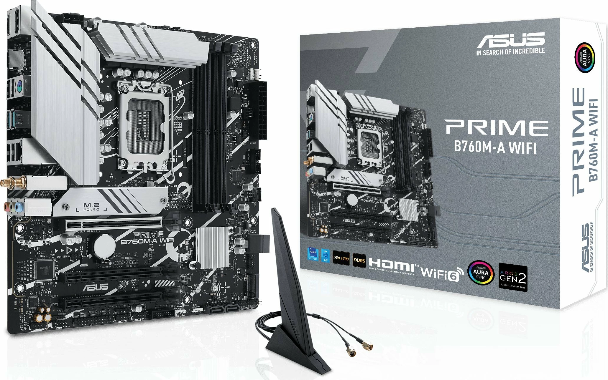 Pllakë amë Asus PRIME B760M-A WIFI, Micro-ATX, Wi‑Fi 6, Bluetooth, DDR5 128GB