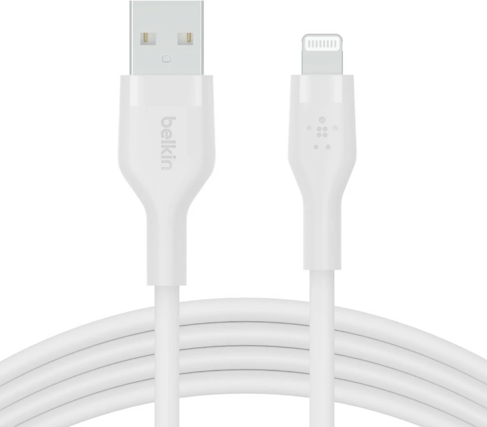Kabllo Belkin CAA008BT1MWH, 1 m, USB A, USB C/Lightning, Bardhë