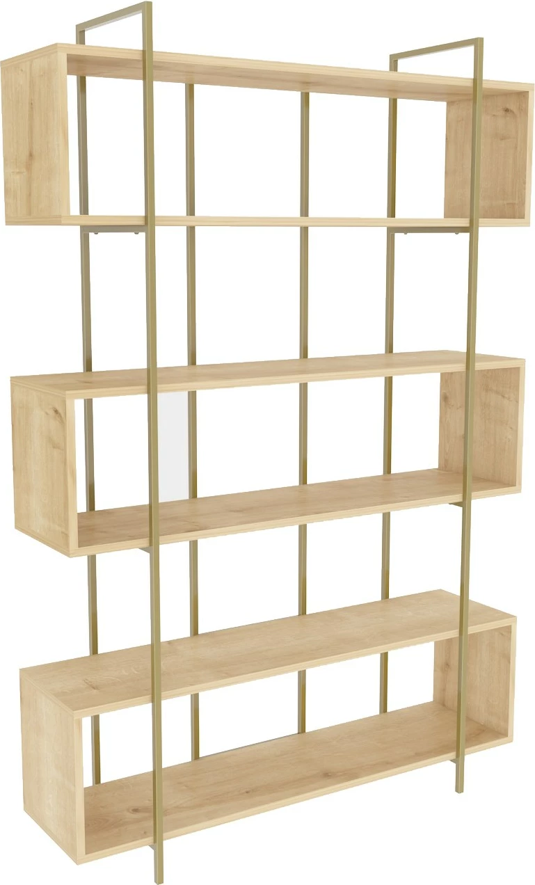 Raft librash Hanah Home, Bruti, ngjyrë lisi dhe ari