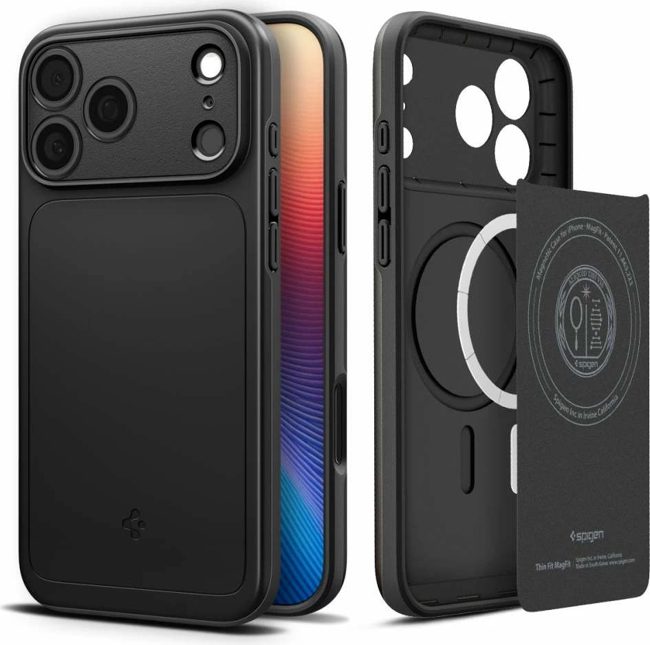 Mbështjellës Spigen Thin Fit MagSafe për iPhone 17 Pro Max, i zi