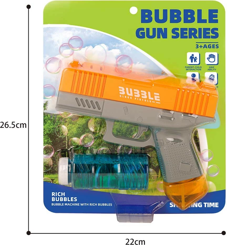 Pistoletë flluskash Madej 011728, plastikë, me lëng flluskash, ngjyra të përziera