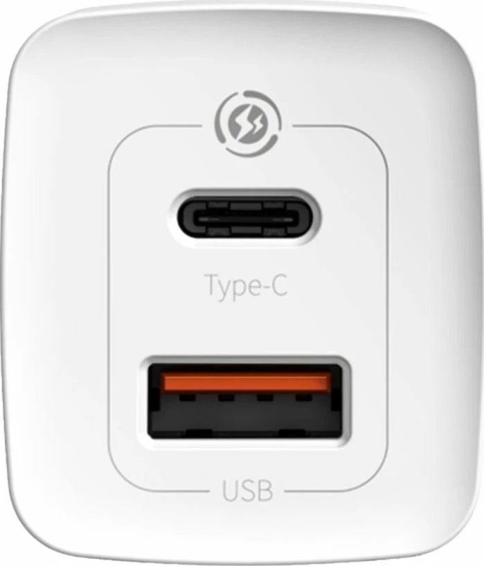 Karikues muri Baseus GaN2 Lite CCGAN2L-B02 65W 1x USB-C + 1x USB-A i bardhë