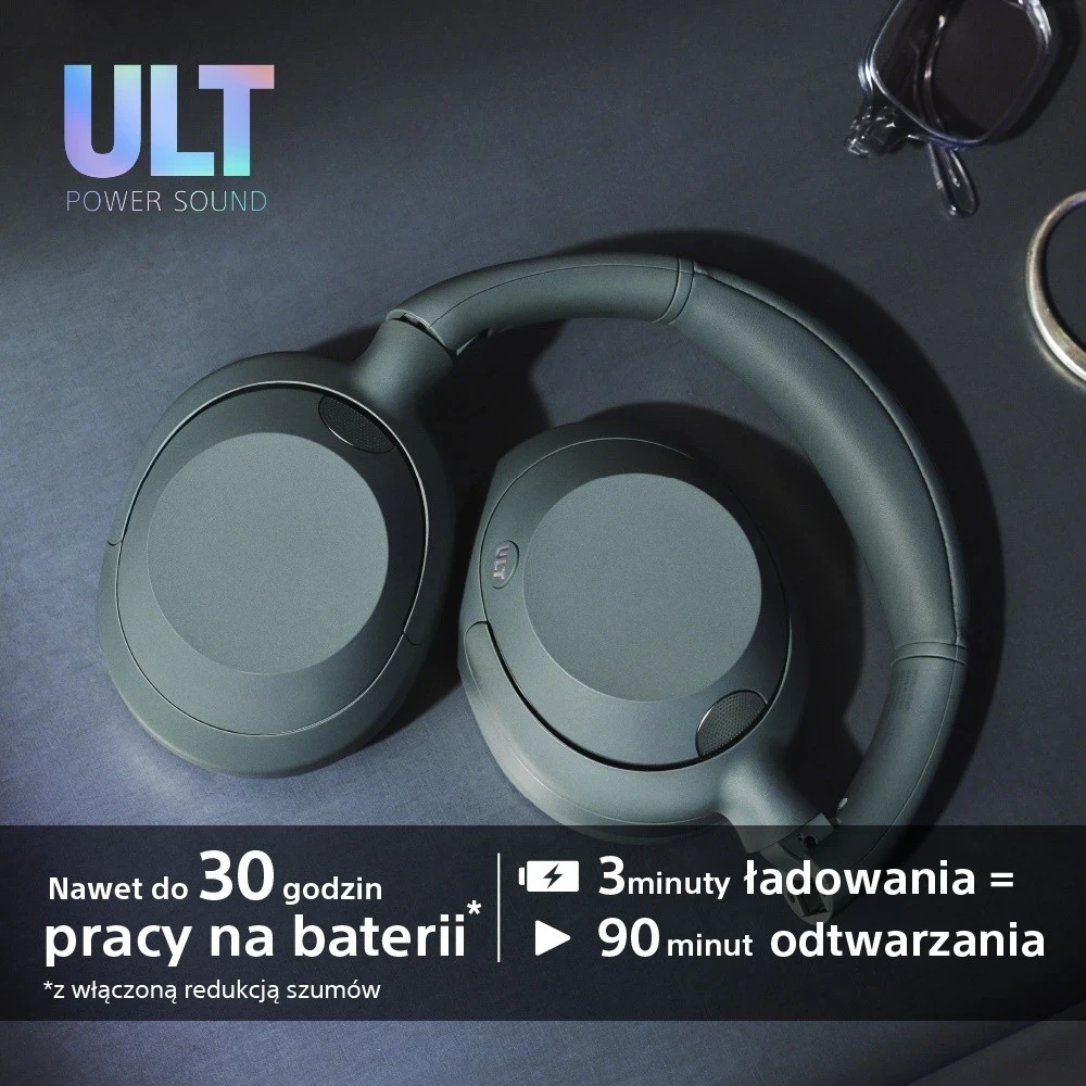 Kufje Sony ULT Wear, me anulim zhurme aktive, gri