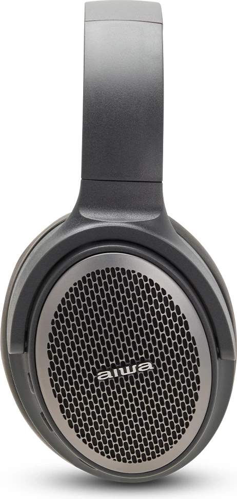 Kufje Aiwa HST-250BT/TN, Bluetooth 5.0, over-ear, foldable, HyperBass, microSD, AUX, gri e errët
