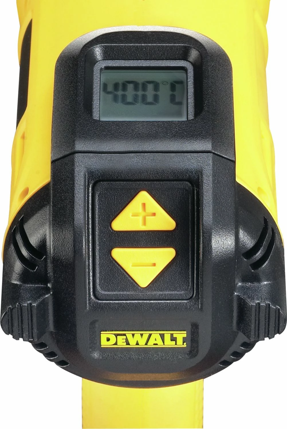 Pistoletë termike DeWalt D26414 2000 W, 50-600°C, LCD, 2 grykë, e verdhë
