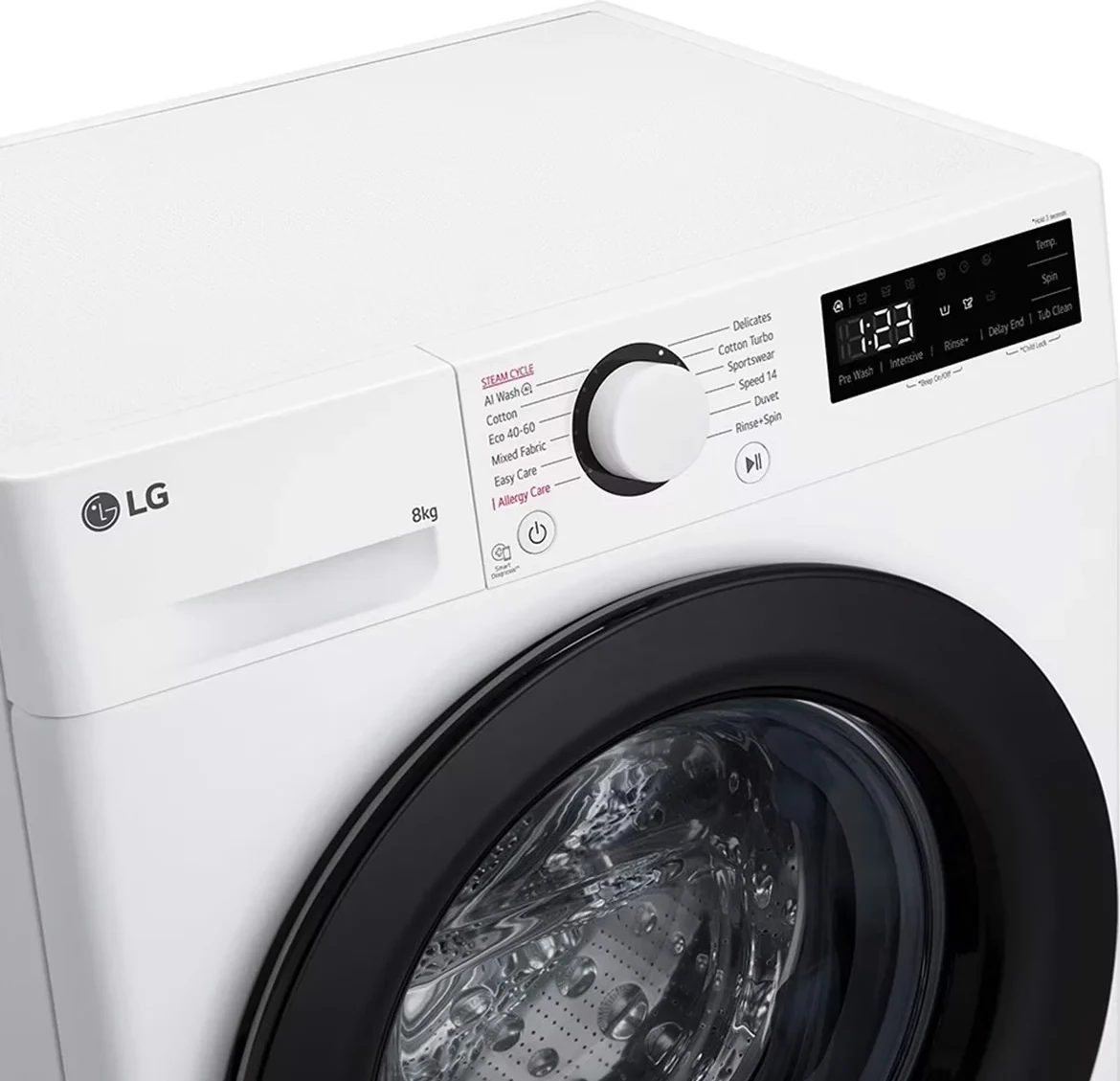 Makinë larëse, LG, F2WR508SBW, 8 kg, 1200 rpm, AI DD, Steam, klasa energjike A, slim, e bardhë