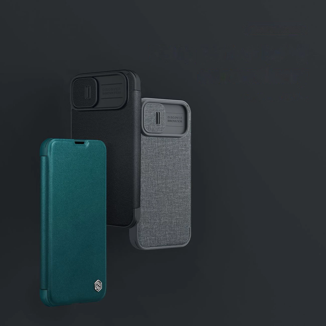 Mbështjellës Nillkin Qin Leather Pro Case për iPhone 14 Plus, me kapak dhe mbrojtje kamere, i zi