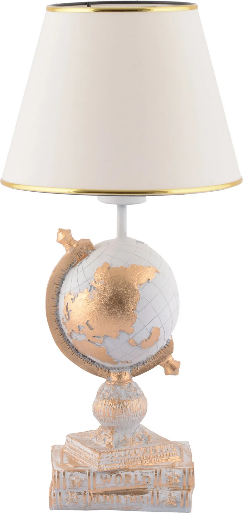 Llambë tavoline Opviq, World, e bardhë dhe ari