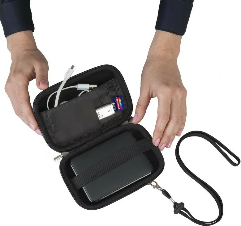 Çantë mbrojtëse RIVACASE Davos 2.5" HDD, hardshell, e zezë