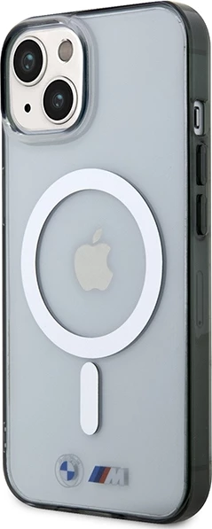Mbështjellës BMW Silver Ring MagSafe për iPhone 14 Plus, transparent