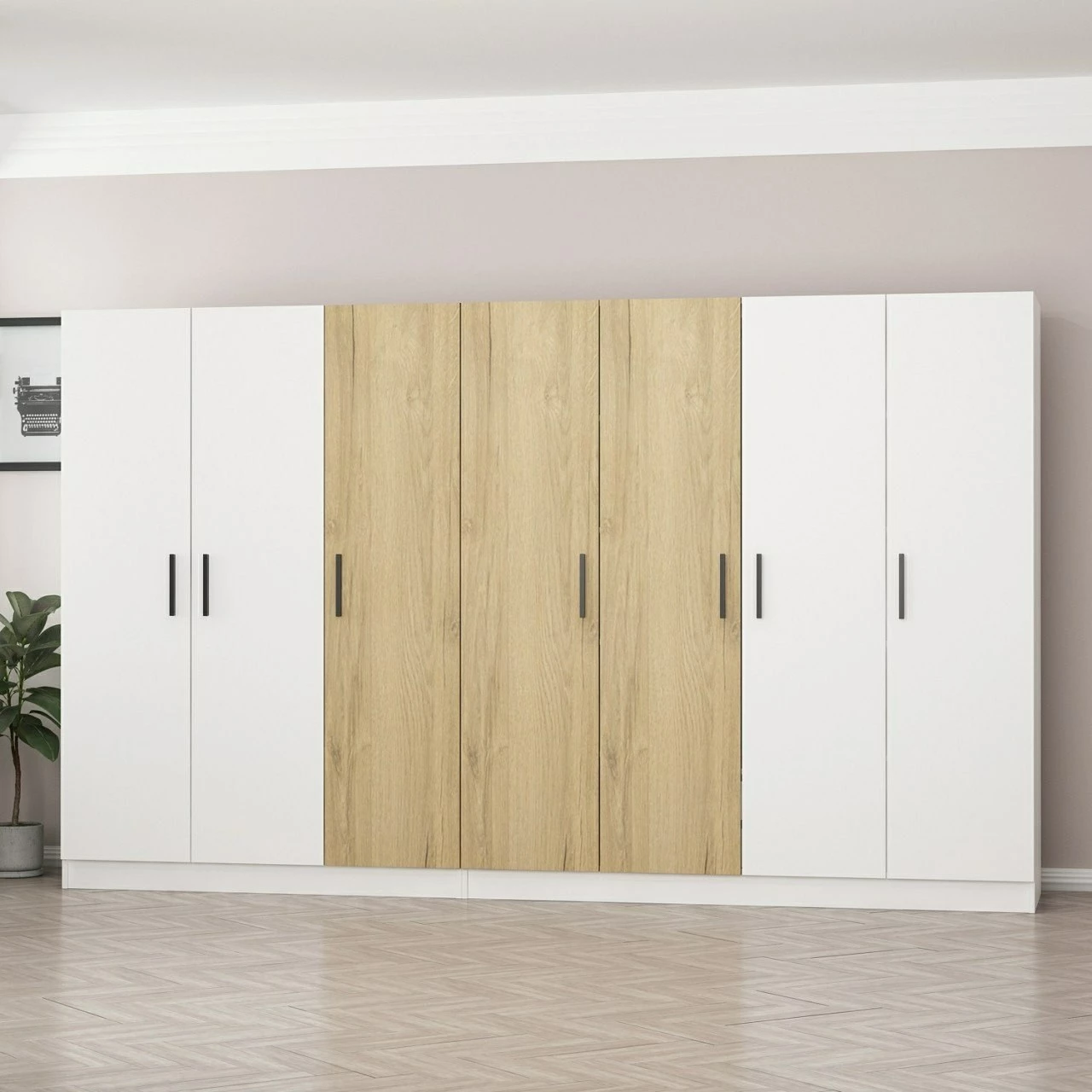 Dollap Skye Decor, ngjyrë e bardhë dhe arre, 3114