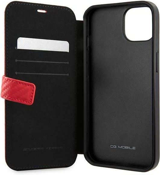 Mbështjellës Ferrari On Track Carbon Stripe për iPhone 13 mini, i kuq, me kapak