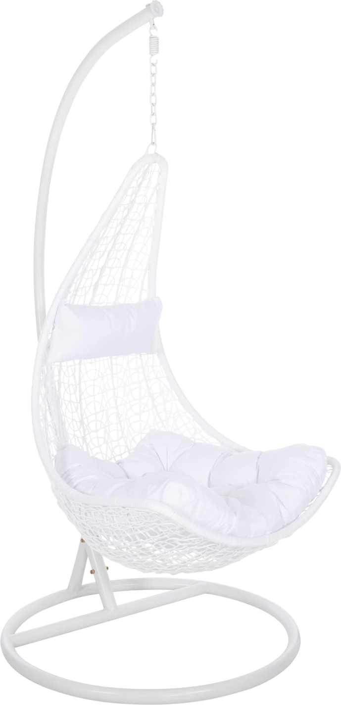 Fole varëse MILLIE FH5996.03 metal-sintetik ratan & jastëkë në të bardhë Φ95x195Hcm