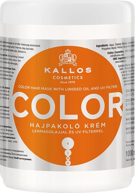 Maskë për flokë për femra Kallos Color Hair Mask, 1000ml