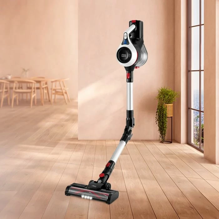 Fshesë me korent pa kabllo (upright) UFESA Inspire U3 Digital 22.2V 130W, bateri Li-ion 2200mAh, depo 0.8L, deri 40 min, bardh/zi/kuqe