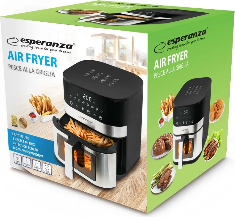 Fritezë pa vaj Esperanza Pesce Alla Griglia, 5L, e zezë/argjend
