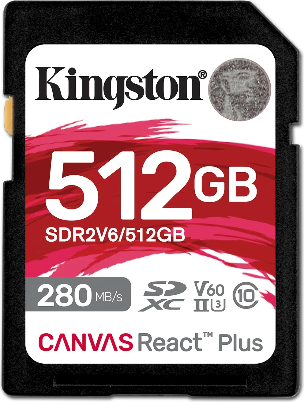 Kartelë SDXC Kingston 512GB Canvas React Plus, UHS-II, 280 MB/s, e zezë