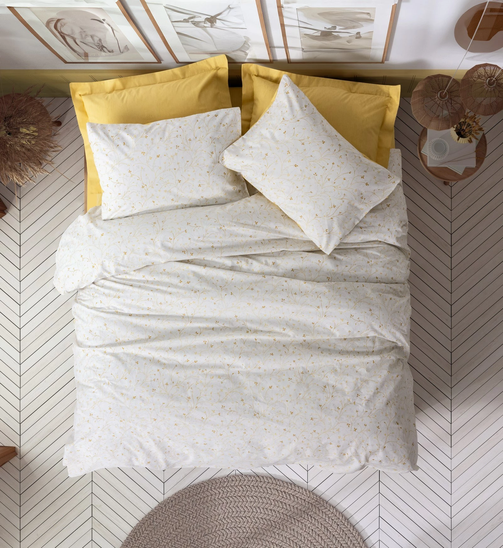 Set mbulesë për jorgan një person, ngjyrë mustard, L'essentiel, Tiny