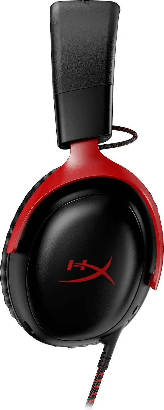 Kufje gaming HyperX Cloud III, drejtues 53 mm, mikrofon anulim zhurme 10 mm, shumëplatformëshe, Black-Red