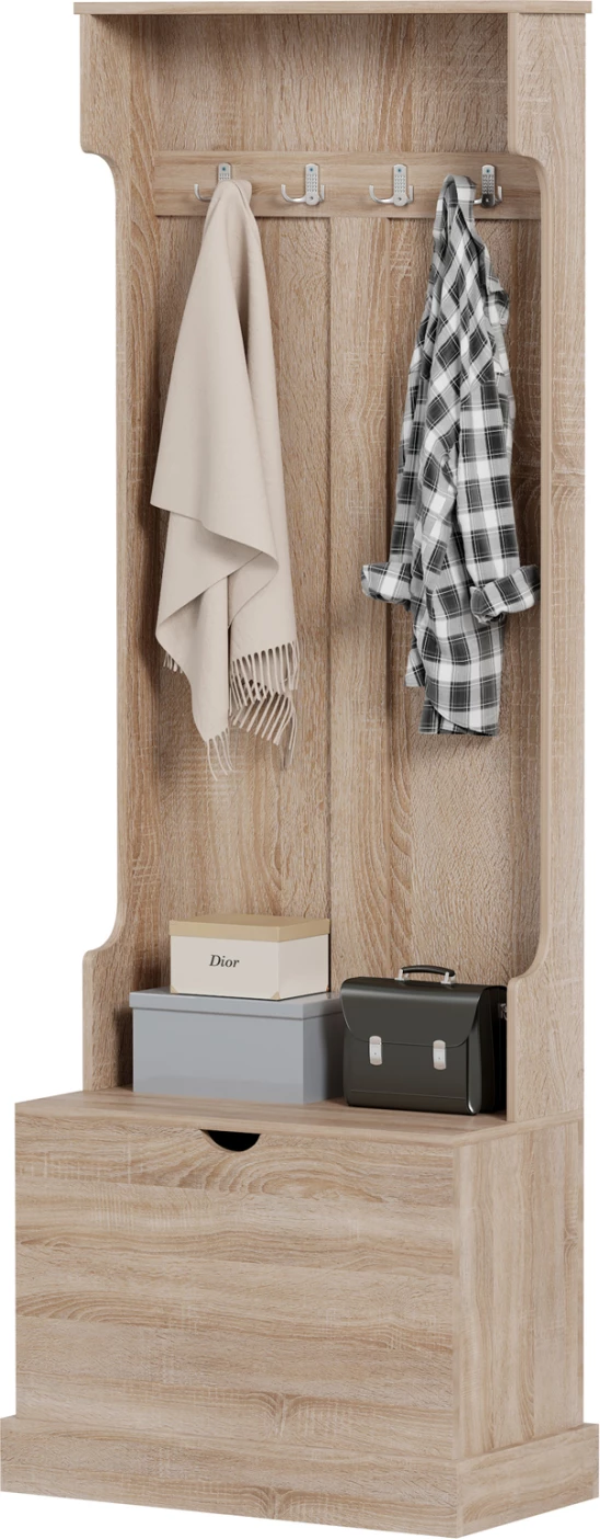 Mobilje hyrëse KAYLOR FH2474.01 me varëse dhe hapësirë ruajtjeje-MDF në Sonama 65x34x180Hcm