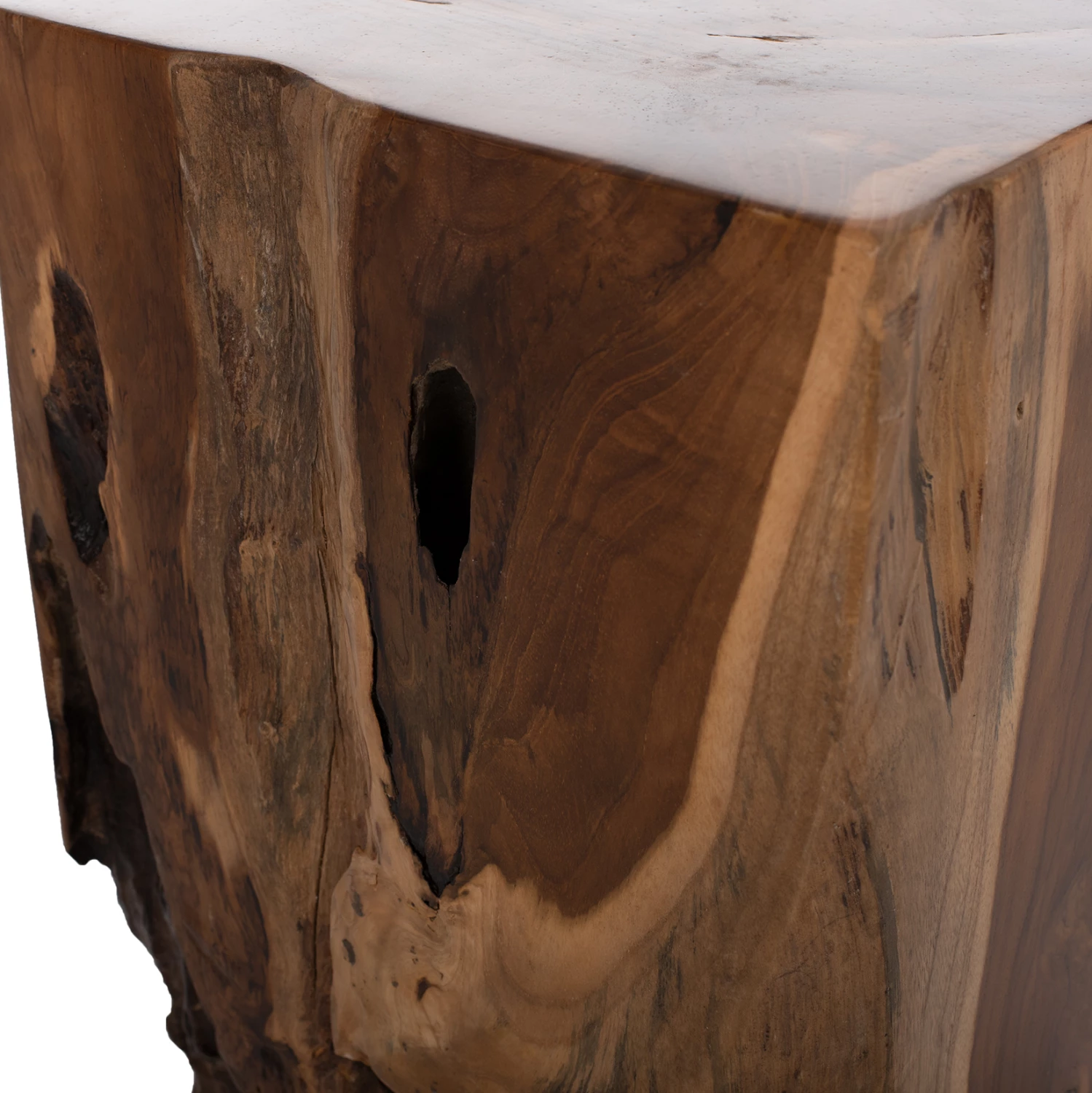 Karrige për bar FH7721 katrore, dru teak natyral, 30x30x40H