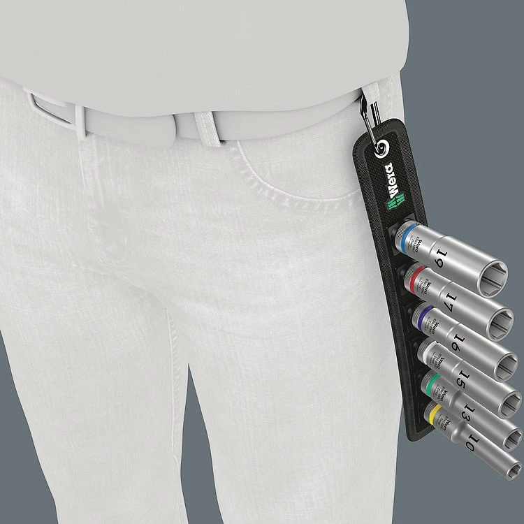 Set socket Wera 05004565001, 1/2", 6 copë, metrik, me kasë tekstili