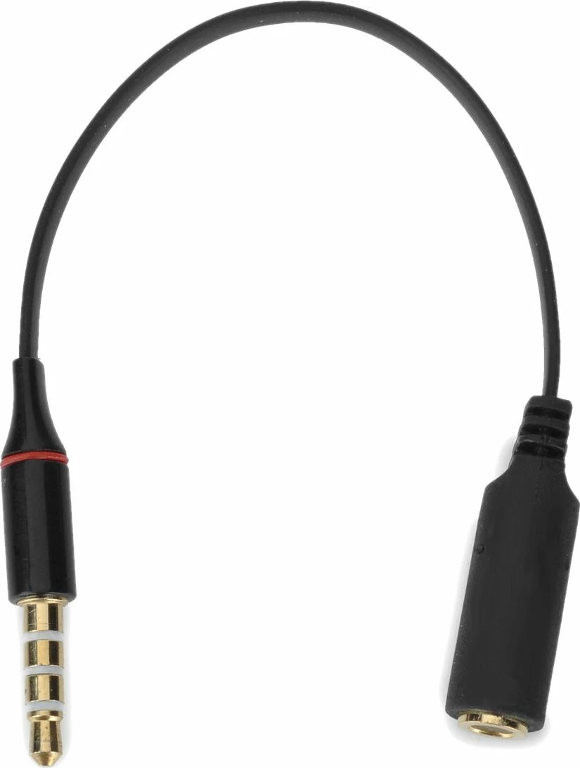 Adapter audio Mozos ASM-5 Jack 3.5mm mashkull në Jack 3.5mm femër CTIA/OMTP, i zi