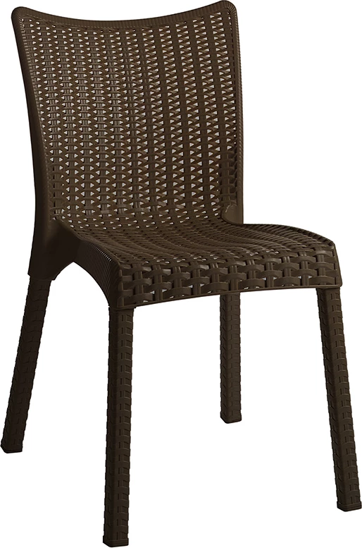 Tavolinë me karrige Explore-Confident set 3 copë PP ngjyrë kafe 90x90x73.5cm