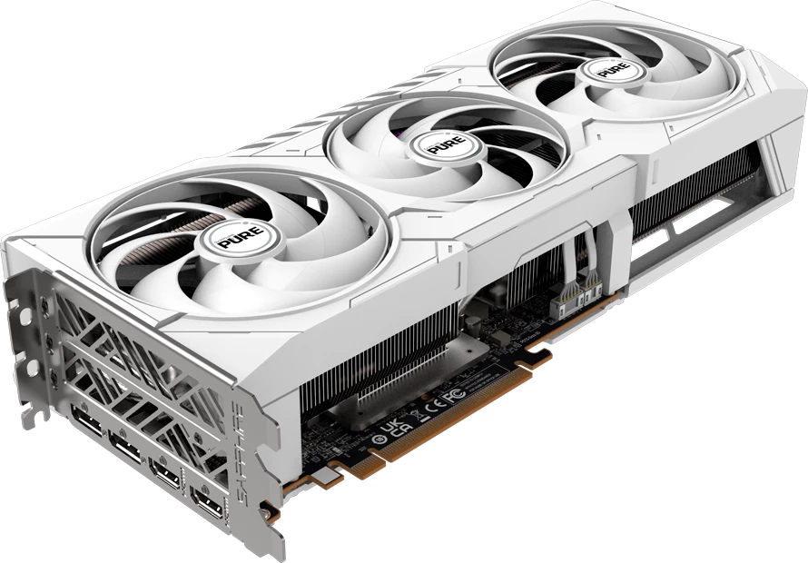 Kartë grafike SAPPHIRE PURE Radeon RX 9070 XT Gaming OC 16GB, 2x HDMI, 2x DisplayPort, e bardhë