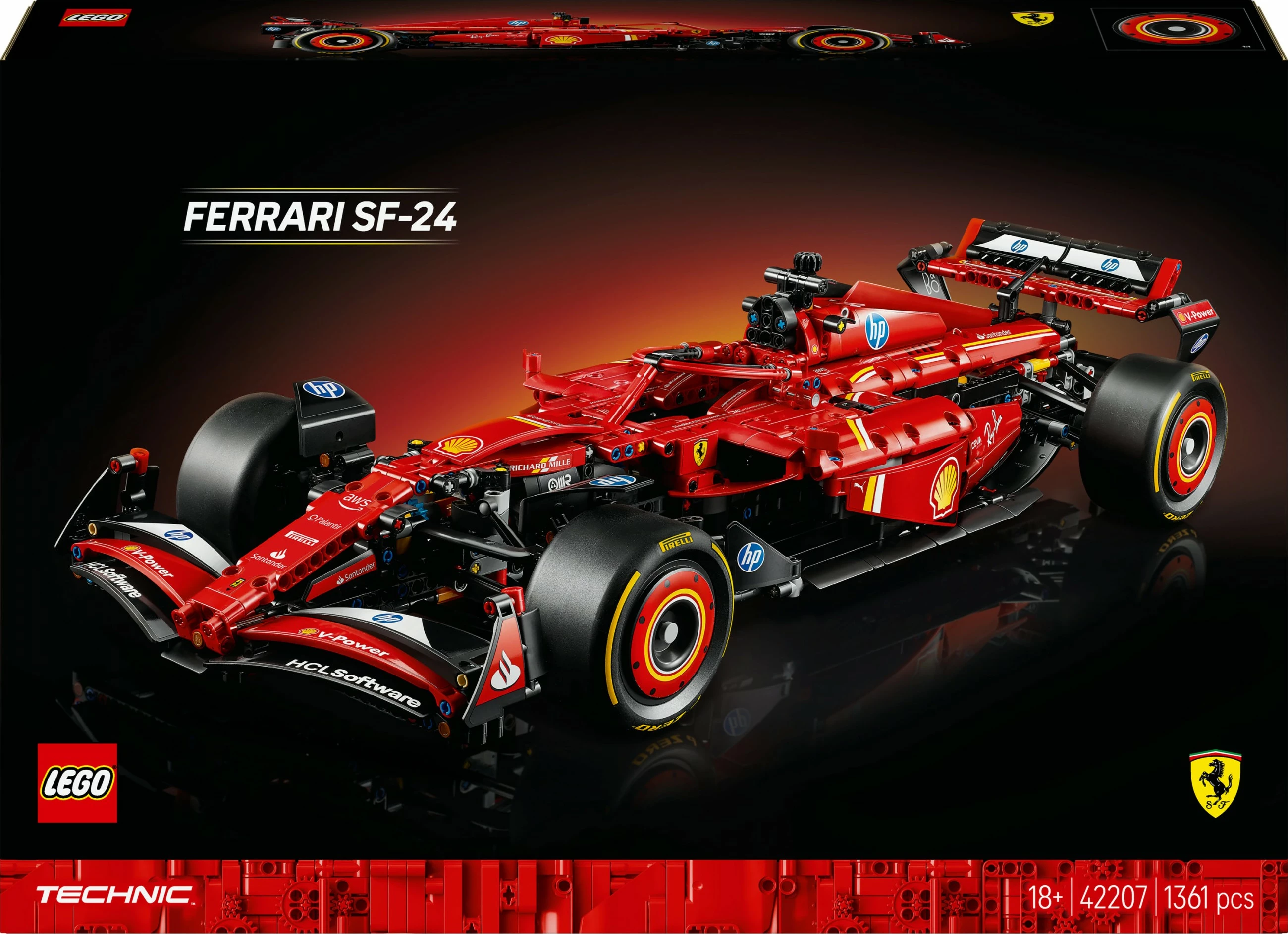 Set ndërtimi LEGO Ferrari SF-24 F1, 1361 pjesë, plastikë, shumëngjyrësh
