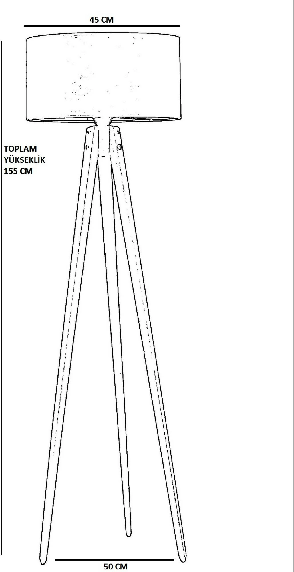 Llambë dyshemeje Opviq tripod, abazhur cilindrik shumëngjyrësh