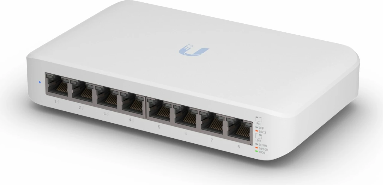 Switch Ubiquiti UniFi Switch Lite 8 PoE, Managed, L2, Gigabit Ethernet, i bardhë