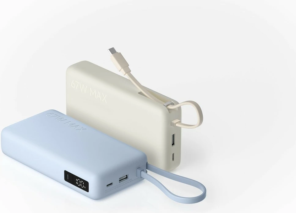 Power bank Xiaomi 67W Power Bank 20000 20000mAh, kabllo USB-C e integrume, Ice Blue