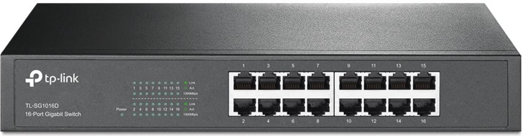 Switch TP-Link TL-SG1016D 16 porta Gigabit, e zezë