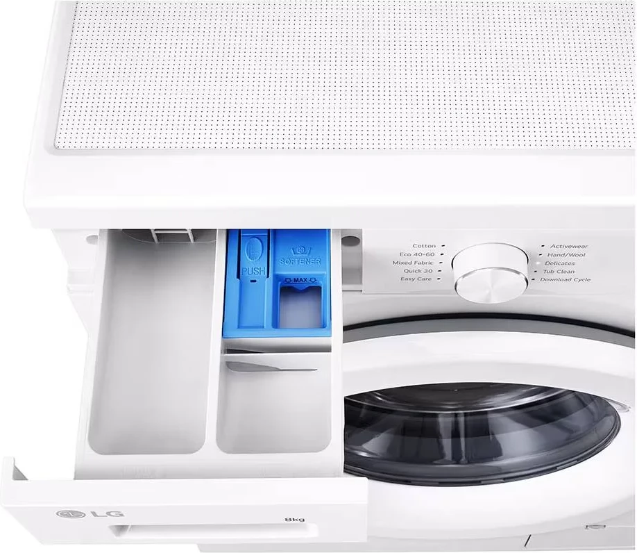 Makinë larëse, LG F4X1008NWH, 8 kg, 1400 rpm, Steam, Wi‑Fi ThinQ, bardhë