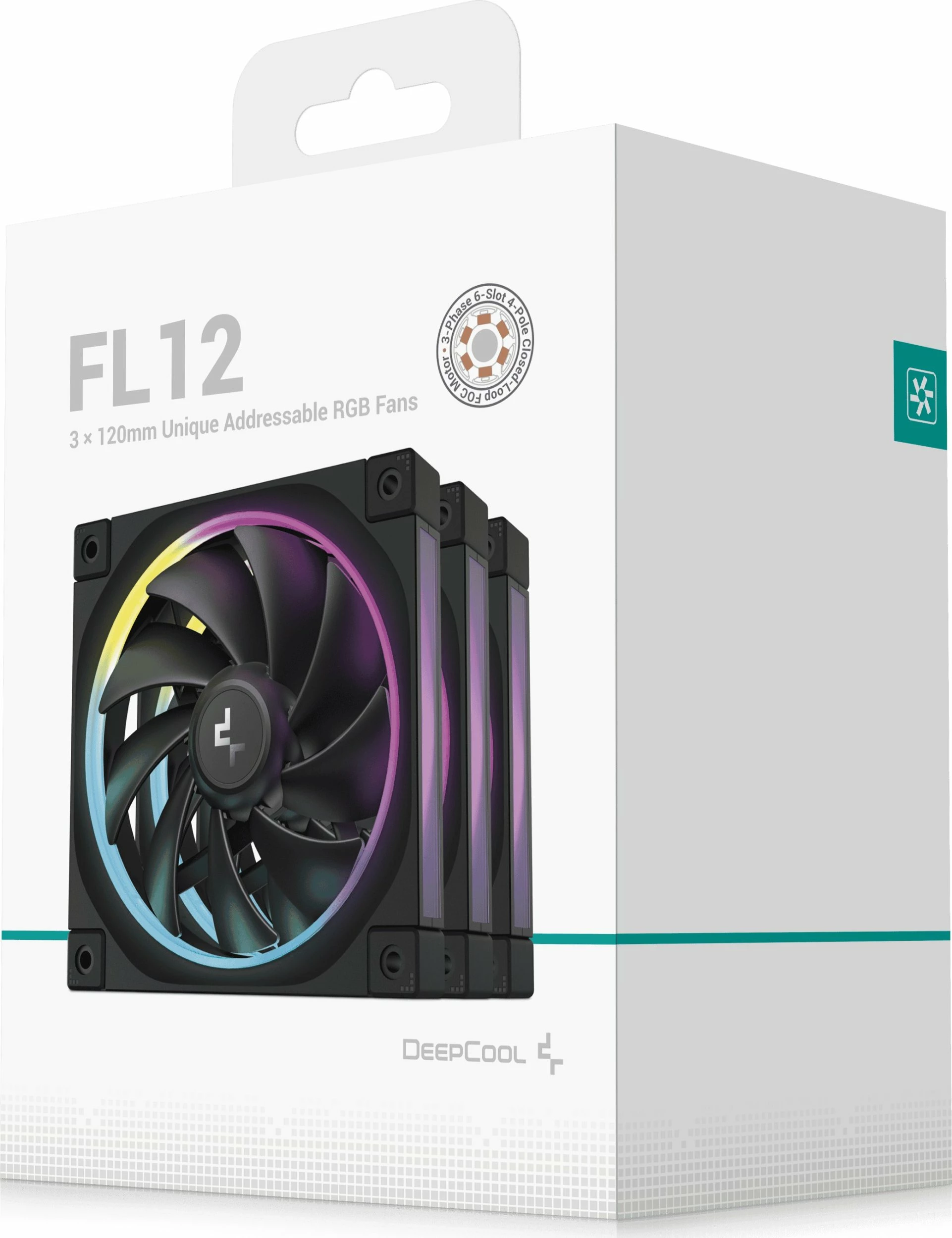 Ventilator PC Deepcool FL12 R-FL12-BKAPN3-G, 120mm, ARGB Gen2, 3 copë, i zi