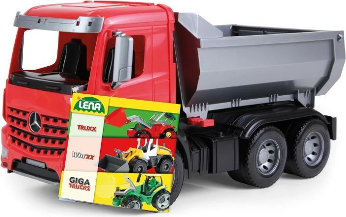 Kamion lodër Lena Worxx Dump Truck Arocs 45 cm, Kuqe/Zi