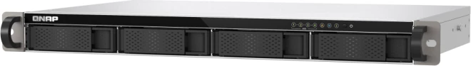 Server NAS QNAP TS-433eU për 4 disqe, 1U rack, 4GB RAM, 2x 2.5GbE, i zi