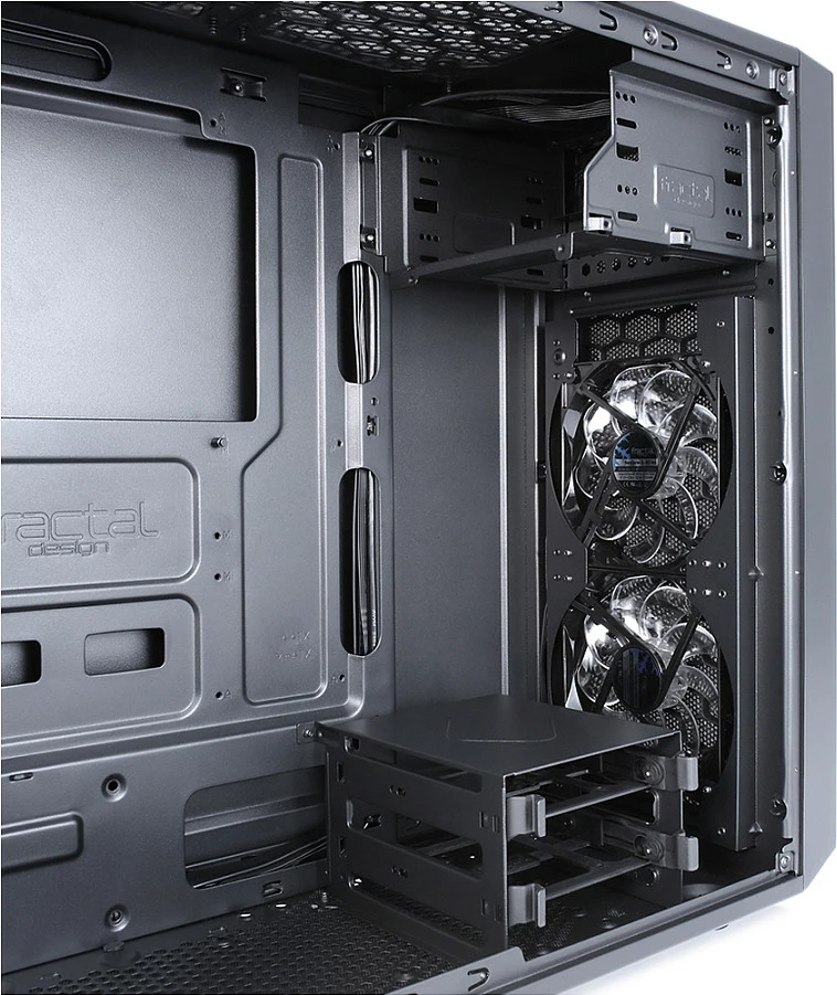 Kasë Fractal Design Focus G Midi Tower, ATX, micro ATX, ITX, e zezë, me dritare anësore dhe LED të bardhë